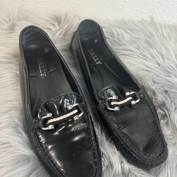 BALLY BLACK Womens Loafers Signature Striped Ribbon Horsebit Loafers Sz US 6 - Picture 3 of 12